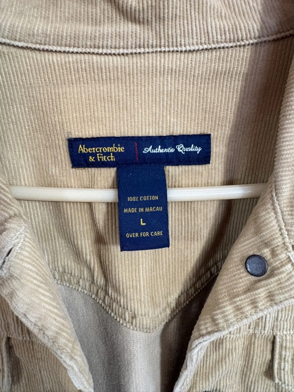 Abercrombie & Fitch Tan Corduroy Shirt Jacket - Picture 2 of 4